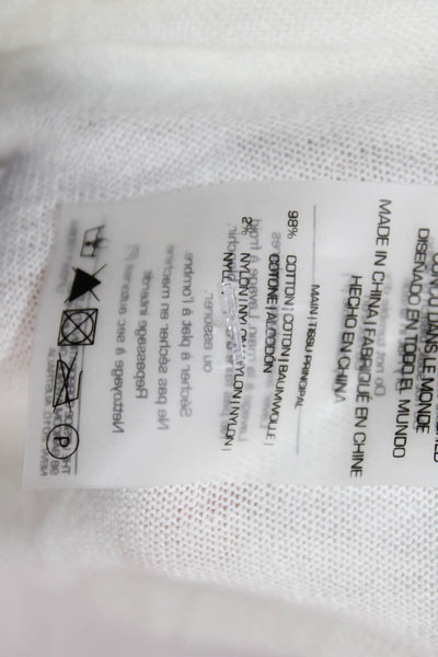 The Upside Womens Long Sleeves Crew Neck Sweater White Cotton Size 8