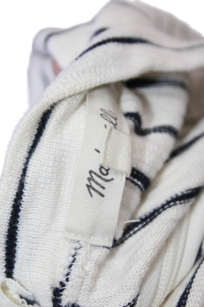 Madewell Womens Striped Shell Sweater White Black Cotton Size Large