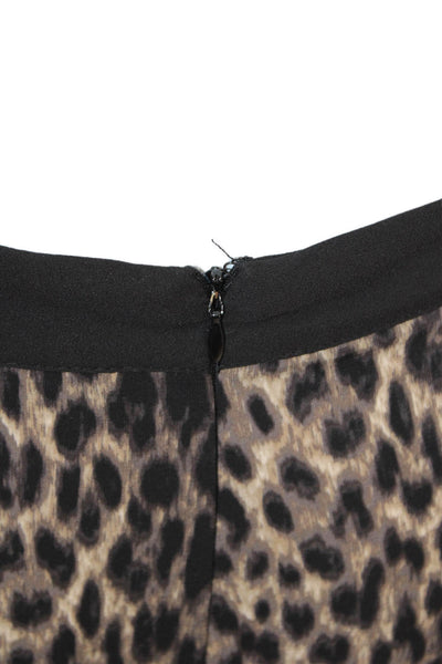 Topshop Womens Animal Print High Rise Harem Pants Brown Black Size 8