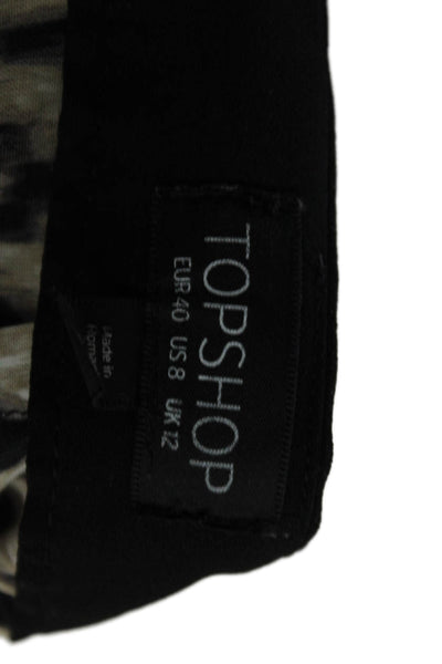 Topshop Womens Animal Print High Rise Harem Pants Brown Black Size 8