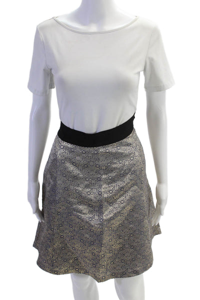 Narciso Rodriguez For Design Nation Womens A Line Skirt Gold Blue Size 8