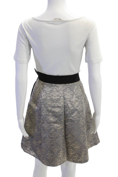 Narciso Rodriguez For Design Nation Womens A Line Skirt Gold Blue Size 8