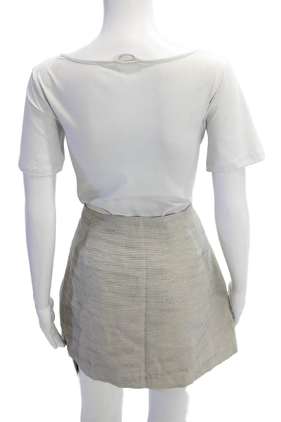 Ted Baker London Womens Button Sides Faux Wrap Mini Skirt Grey Size 3