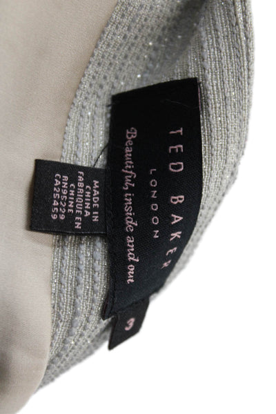 Ted Baker London Womens Button Sides Faux Wrap Mini Skirt Grey Size 3