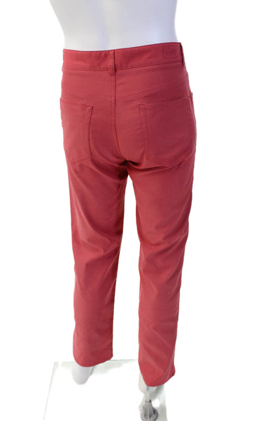 Peter Millar Mens Crown Sports Flat Front Straight Leg Pants Red Size 33x32