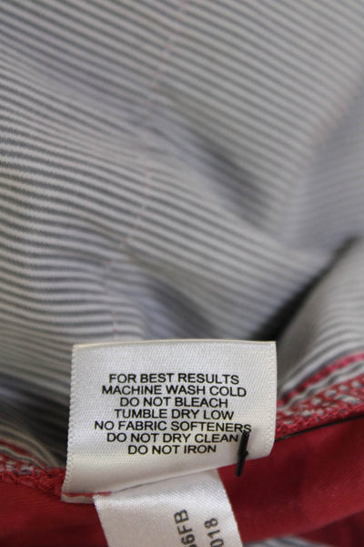 Peter Millar Mens Crown Sports Flat Front Straight Leg Pants Red Size 33x32