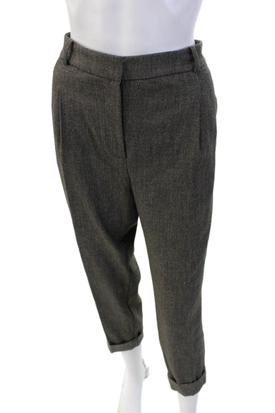 Zara Basic Collection Womens Creased Cuffed Dress Pants Grey Size Medium