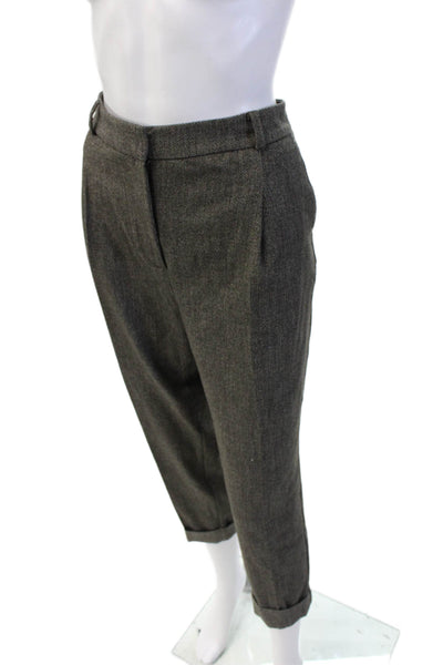 Zara Basic Collection Womens Creased Cuffed Dress Pants Grey Size Medium