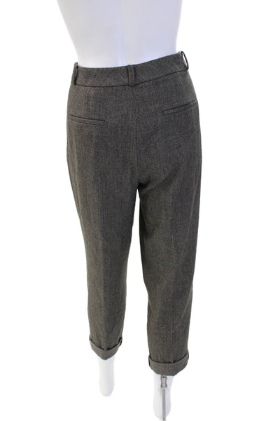 Zara Basic Collection Womens Creased Cuffed Dress Pants Grey Size Medium