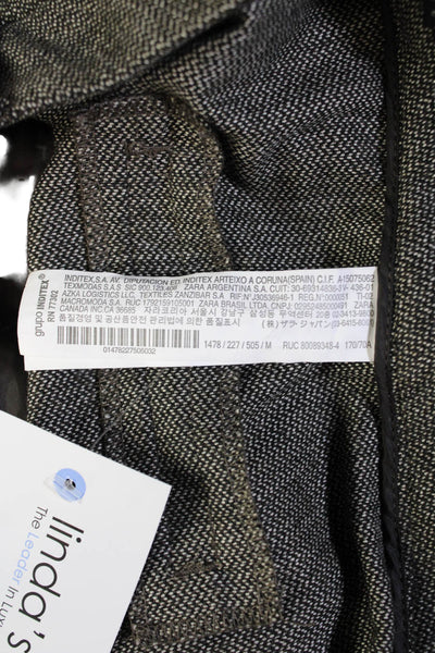 Zara Basic Collection Womens Creased Cuffed Dress Pants Grey Size Medium