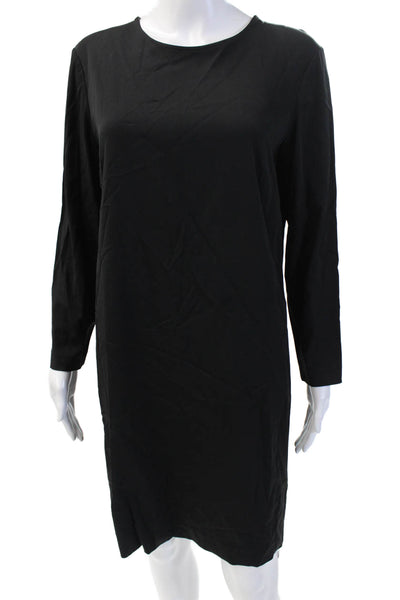 Theory Womens Landain Long Sleeves Shirt Dress Black White Size 10