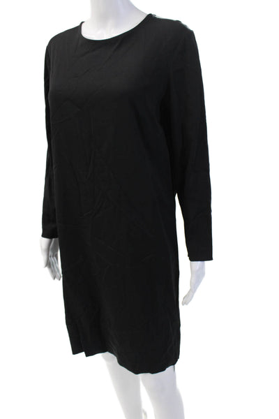 Theory Womens Landain Long Sleeves Shirt Dress Black White Size 10