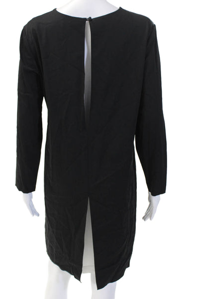 Theory Womens Landain Long Sleeves Shirt Dress Black White Size 10