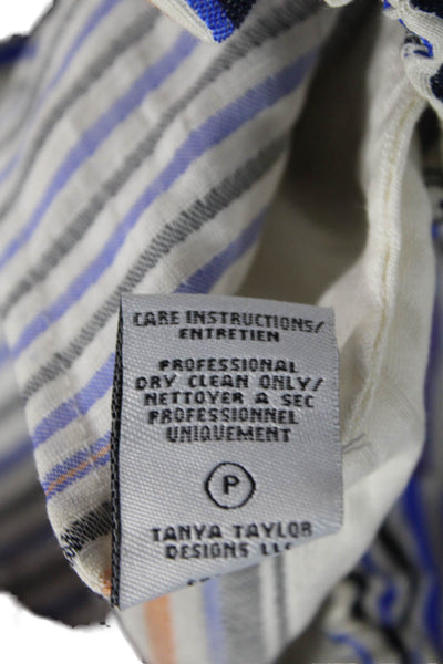 Tanya Taylor Womens Cotton Sleeveless Striped Print Layered Top White Size 6