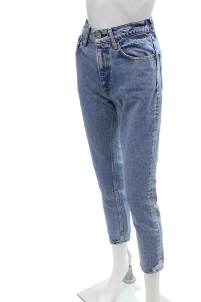 Moussy Womens Cotton Medium Wash High-Rise Skinny Jeans Blue Size 24