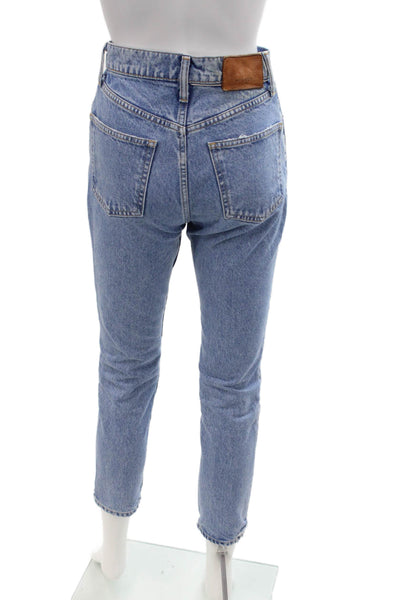 Moussy Womens Cotton Medium Wash High-Rise Skinny Jeans Blue Size 24