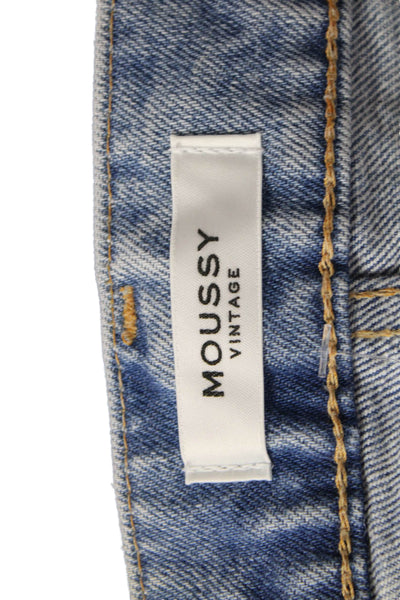 Moussy Womens Cotton Medium Wash High-Rise Skinny Jeans Blue Size 24