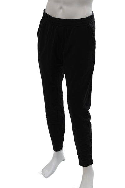 Public Rec Mens Solid Elastic Waist Tapered Sweatpants Black Size 34/34