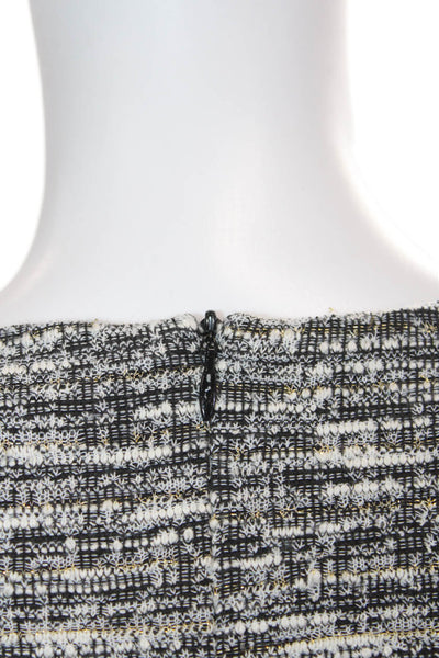 Aqua Womens Tweed Short Sleeves Sweater Dress Black Gold Cotton Size Medium