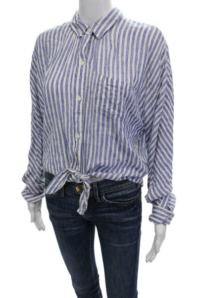 Rails Womens Button-Down Top Blue Size L