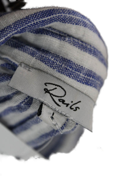 Rails Womens Button-Down Top Blue Size L