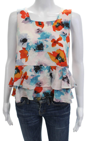 Rebecca Taylor Womens Floral Tank Top Pink Size 0