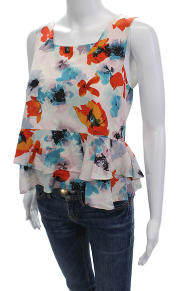 Rebecca Taylor Womens Floral Tank Top Pink Size 0