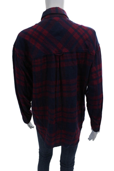 Rails Womens Plaid Button-Down Top Red Size S