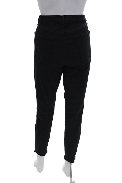 J Brand Womens High Rise Raw Hem Crop Alana Jeans Black Cotton Size 31
