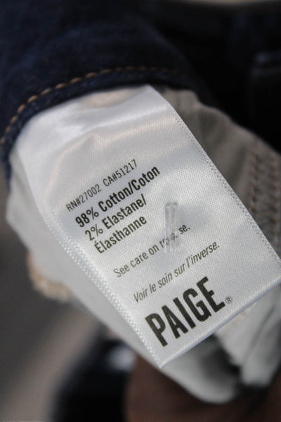 Paige Womens Dion Cargo Wide Leg Gracie Lou Jeans Blue Cotton Size 32