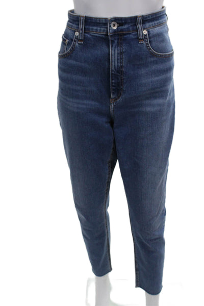 Rag & Bone Womens Nina High Rise Skinny Leg Jeans Blue Cotton Size 32