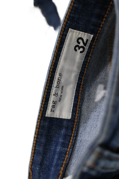 Rag & Bone Womens Nina High Rise Skinny Leg Jeans Blue Cotton Size 32
