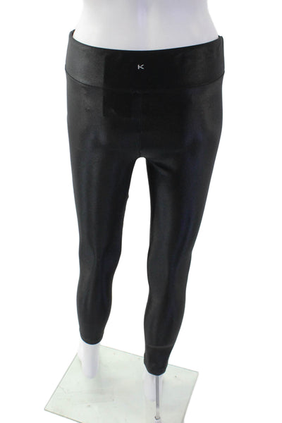KORAL ACTIVEWEAR Womens High Waisted Pull On Ankle Leggings Black Size M