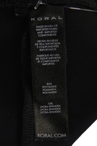 KORAL ACTIVEWEAR Womens High Waisted Pull On Ankle Leggings Black Size M
