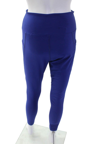 Year Of Ours Womens Pull On High Waisted Pockets Ankle Leggings Blue Size M