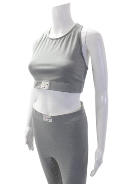Adam Selman Womens Pull On Ankle Leggings Sports Bra Set Gray Size L