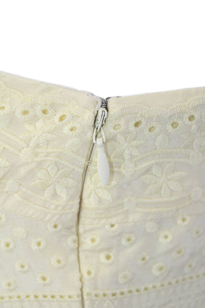Antonio Melani Womens Floral Embroidered Lined Sleeveless Dress Yellow Size 2