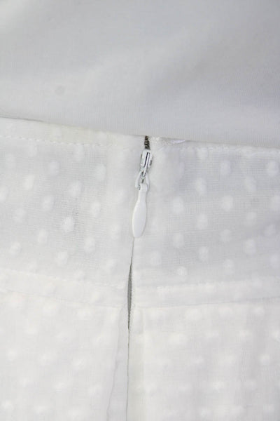J Crew Womens Cotton Textured Lined Knee Length A-line Skirt White Size 2