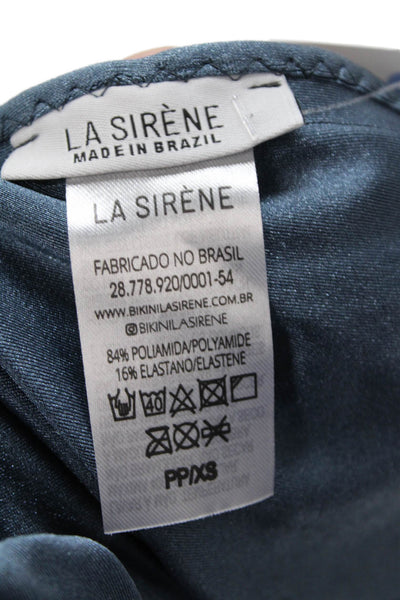La Sirene Womens Halter Neck Ruched Detail Bodycon Dress Blue Size XS