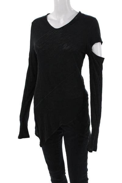 Proenza Schouler Womens Cut Out Sleeve Detail Casual Top Black Size S