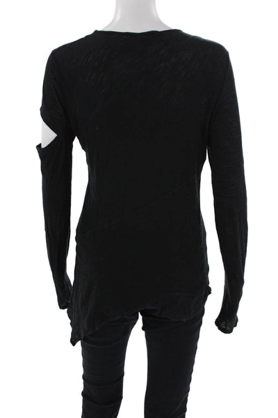 Proenza Schouler Womens Cut Out Sleeve Detail Casual Top Black Size S