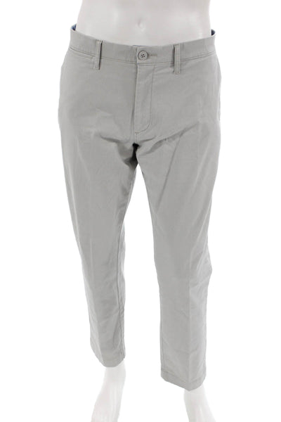 J Crew Mens Cotton Pocketed Flat Front Casual Pants Light Gray Size 34