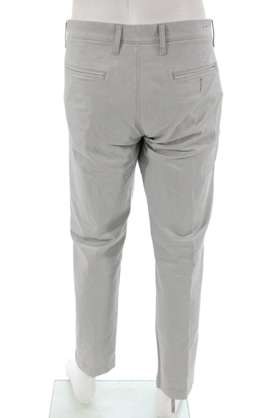 J Crew Mens Cotton Pocketed Flat Front Casual Pants Light Gray Size 34