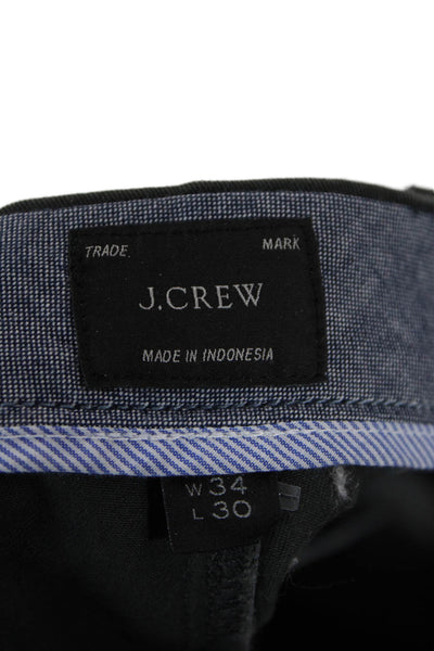 J Crew Mens Cotton Pocketed Straight Legged Pants Dark Green Size 34