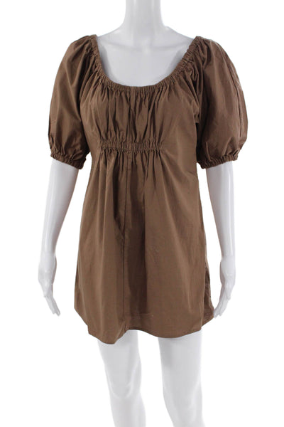 House of Harlow 1960 X Revolve Womens Off Shoulder Mini Dress Brown Size XS