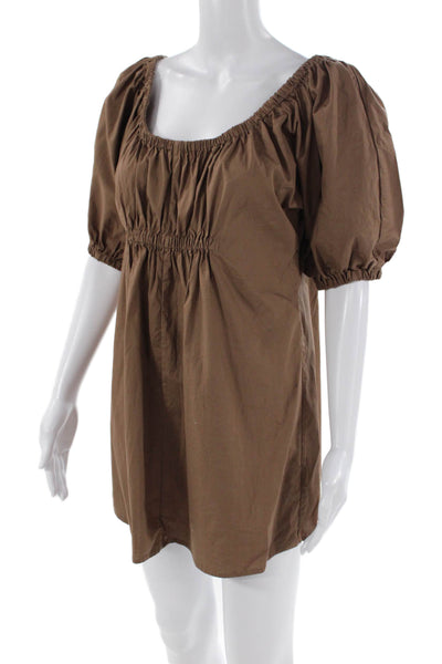 House of Harlow 1960 X Revolve Womens Off Shoulder Mini Dress Brown Size XS