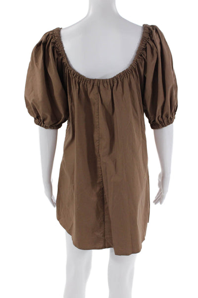 House of Harlow 1960 X Revolve Womens Off Shoulder Mini Dress Brown Size XS