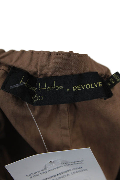 House of Harlow 1960 X Revolve Womens Off Shoulder Mini Dress Brown Size XS