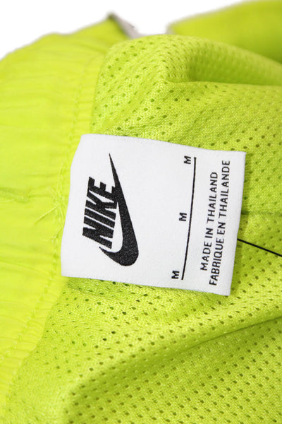 Nike Womens Textured Elastic Waistband Shorts Yellow Size M