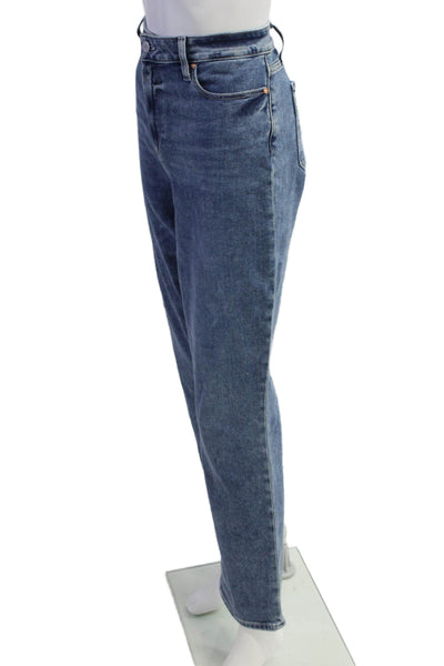 Paige Womens Cotton Zip Button Straight Leg Denim Jeans Blue Size EUR 32
